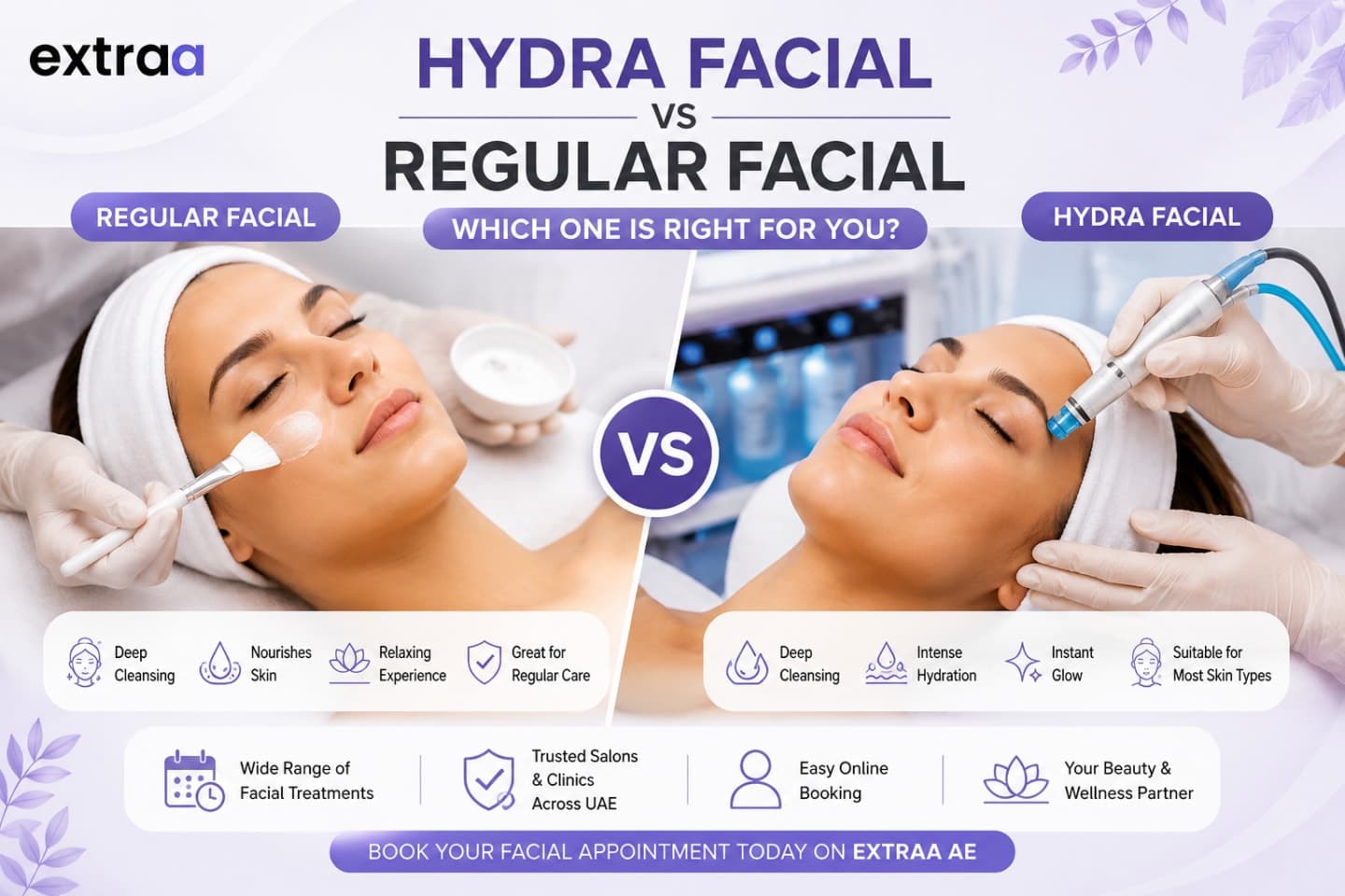 Woman receiving hydra facial treatment at a beauty salon in UAE